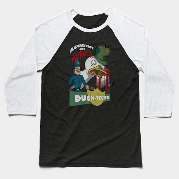 Duck-Tective // Accident or Murder Baseball T-Shirt by meltingminds